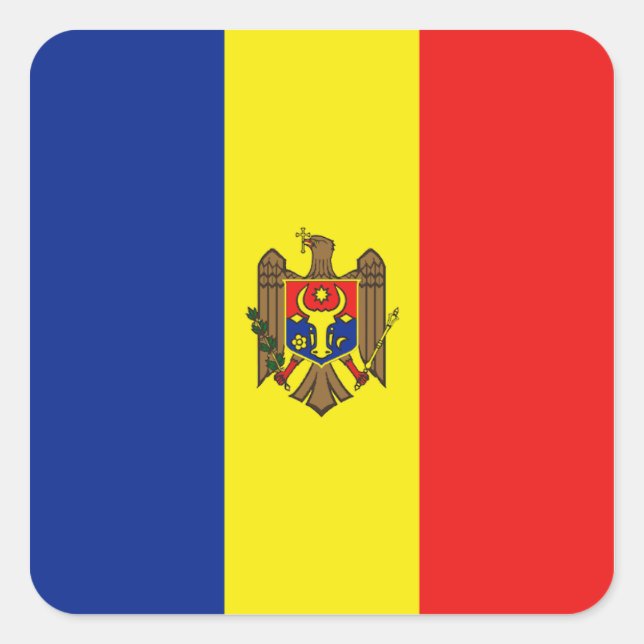 Etiqueta da bandeira de Moldova (Frente)