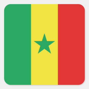 Etiqueta da bandeira de Senegal