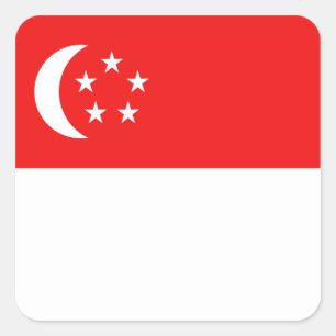 Etiqueta da bandeira de Singapore
