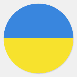 Etiqueta da bandeira de Ucrânia Fisheye