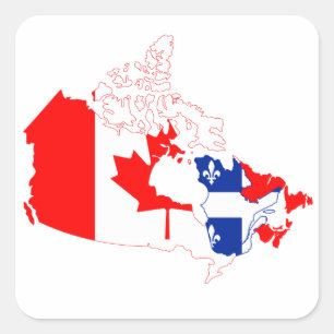 Etiqueta da bandeira do mapa de Quebeque Canadá