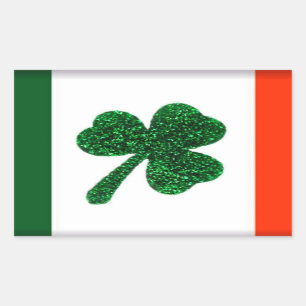 Etiqueta da bandeira do trevo de Ireland