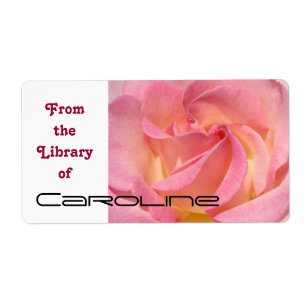Etiqueta Da Biblioteca do Seu Nome Marcadores de Livro Rosa