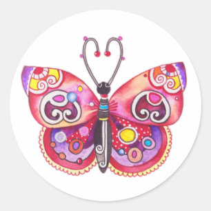 Etiqueta da borboleta da fantasia