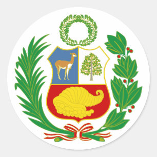 Etiqueta da brasão de Peru