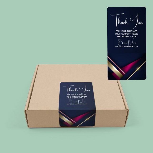 Etiqueta da caixa de agradecimento do Elegante Abs (Criador carregado)