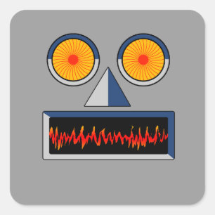 Etiqueta da cara do robô