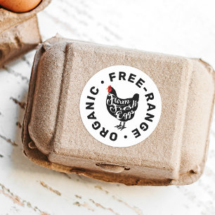 Etiqueta da cartonagem de frango fresco fazenda ov