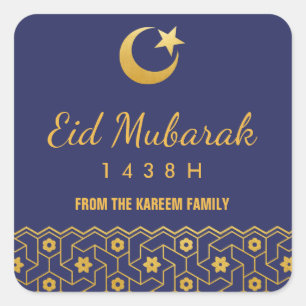 Etiqueta da celebração de Eid com teste padrão