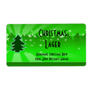 Etiqueta da cerveja da árvore de Natal