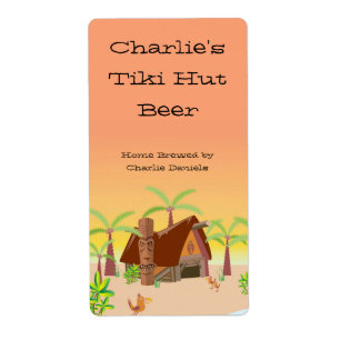 Etiqueta da cerveja da cabana de Tiki