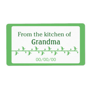 Etiqueta da comida verde