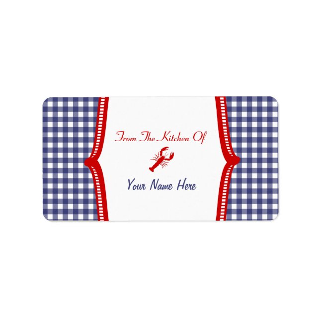 Etiqueta Da Cozinha - "Da Cozinha De" Lagosta (Frente)