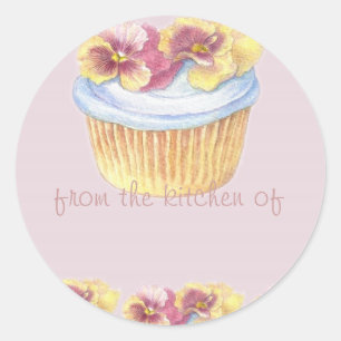 ETIQUETA DA COZINHA DA ILUSTRAÇÃO DO CUPCAKE DO