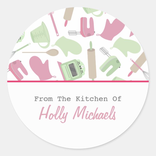 Etiqueta da Cozinha de Padrão do cozinhar (Frente)