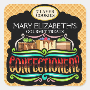 Etiqueta da cozinha dos confeitos do gourmet