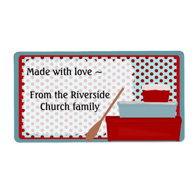 Etiqueta da Cozinha Vermelha e Aqua (Frente)