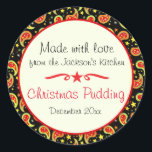 Etiqueta da etiqueta da comida de paisley do pudim<br><div class="desc">Etiqueta da comida perfeita para presentes de rotulagem do Natal ou para lembrá-lo de datas do bolo ou do pudim do Natal. Também perfeito para presentes do Natal, partidos da troca do biscoito ou para vender seus produtos caseiros nas feiras do mercado e do artesanato do fazendeiro em torno da...</div>