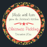Etiqueta da etiqueta da comida de paisley do pudim<br><div class="desc">Etiqueta da comida perfeita para presentes de rotulagem do Natal ou para lembrá-lo de datas do bolo ou do pudim do Natal. Também perfeito para presentes do Natal, partidos da troca do biscoito ou para vender seus produtos caseiros nas feiras do mercado e do artesanato do fazendeiro em torno da...</div>