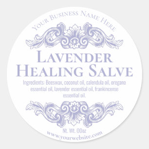 Etiqueta da etiqueta para o Salve cura da lavanda