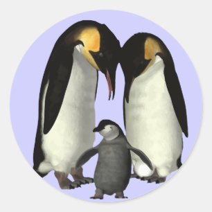 Etiqueta da família do pinguim
