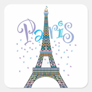 Etiqueta da fantasia da torre Eiffel