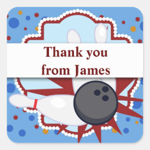 Etiqueta da festa de aniversário da boliche