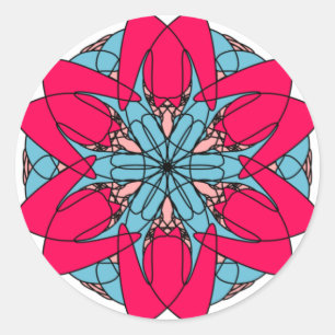 Etiqueta da flor do rosa quente