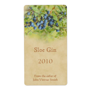 Etiqueta da garrafa da gim de Sloe