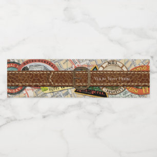 Etiqueta da garrafa de água do partido do viagem