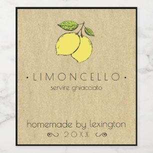 Etiqueta da garrafa de Limoncello com o desenho