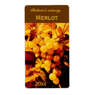 etiqueta da garrafa de vinho das uvas do outono