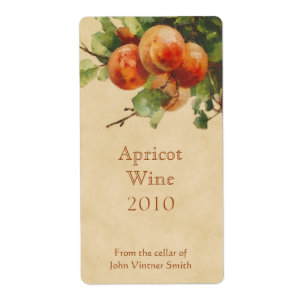 Etiqueta da garrafa de vinho do abricó