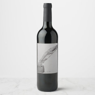 Etiqueta da garrafa de vinho, tinta da pena n,