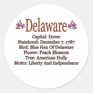 Etiqueta da informação do estado de Delaware