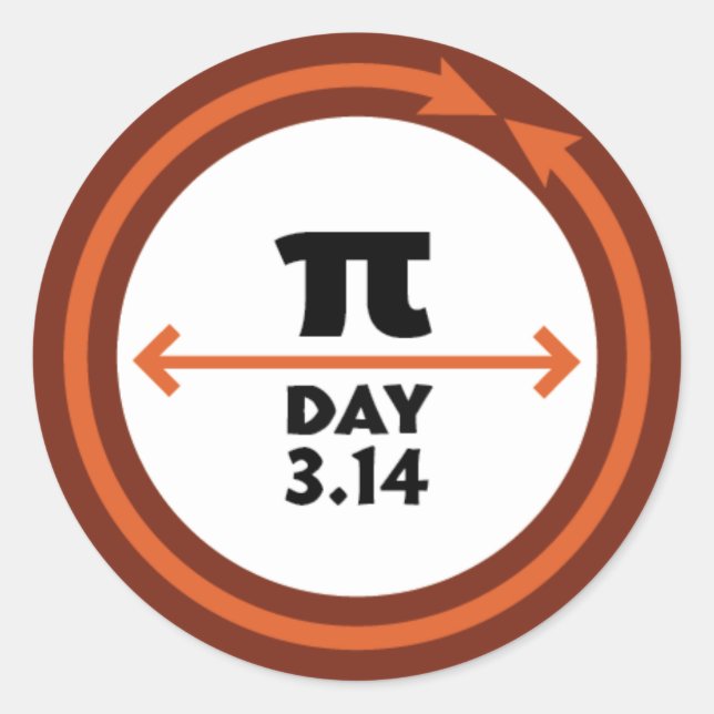 Etiqueta da laranja do dia do Pi (Frente)