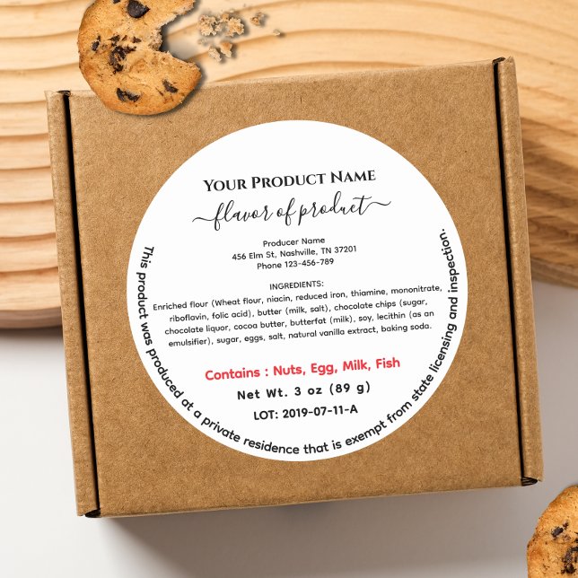 Etiqueta da Lei de Algodão do Tennessee da comida (Criador carregado)