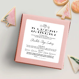 Etiqueta da Lei de Algodão - Home Bakery - Adesivo