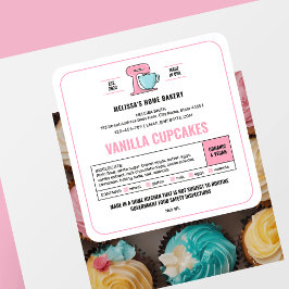 Etiqueta da Lei de Algodão Pintado Pink White Bake