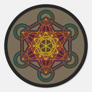 etiqueta da mandala do cubo do metatron