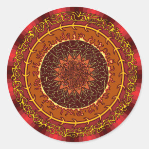 Etiqueta da mandala do fogo