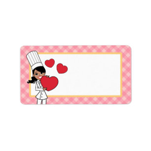 Etiqueta da menina da arte da cozinha