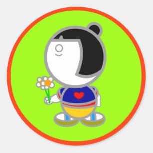 Etiqueta da MENINA de JAPÃO