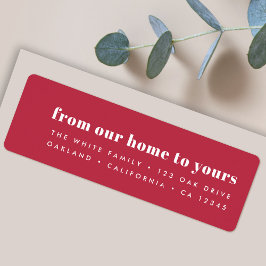 Etiqueta Da nossa casa para a sua | Vermelho moderno minima