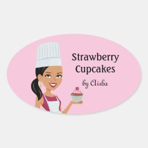 Etiqueta da padaria do cupcake com design de