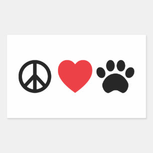 Etiqueta da pata do amor da paz