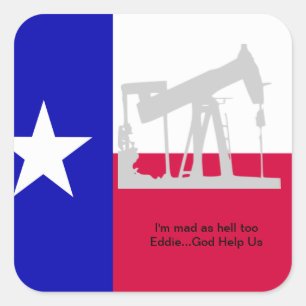 Etiqueta da plataforma petrolífera de Texas