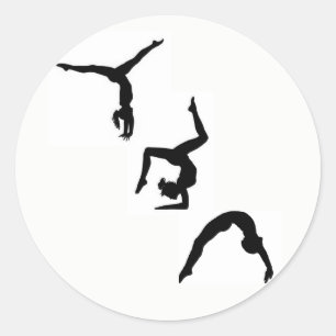 Etiqueta da silhueta da ginástica