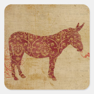 Etiqueta da silhueta do asno