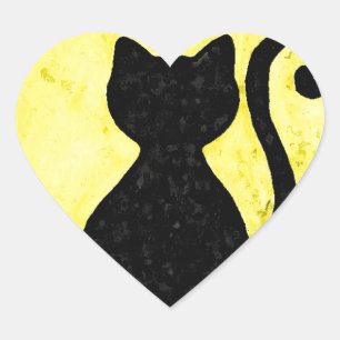 Etiqueta da silhueta do gato preto